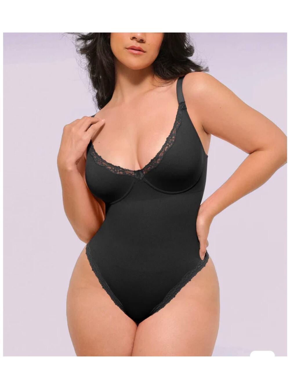 Shapellx-OceanHug-Oyster Reborn Smoothing Bodysuit-Black NWT